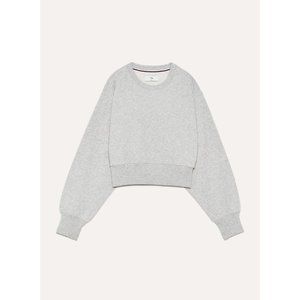 Aritzia TNA Grey Perkins Cropped Sweatshirt